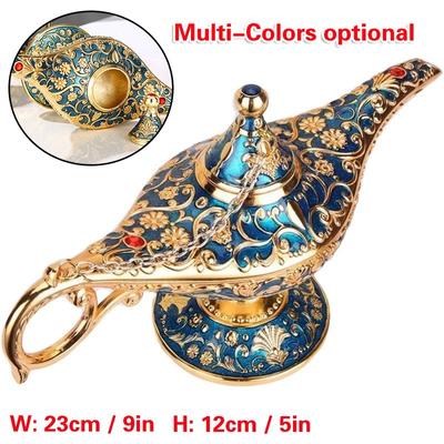 Lampada Magica dei Desideri Genio Fiaba Tradizionale Teiera Retrò Accessori Artigianali per Decorazioni Casa