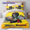 Name Custom My Hero Academia Pattern Bedding Set Quilt Cover Pillowcase Home Decor Gift (1 * Duvet Cover + 2 * Pillowcase, Without Core)