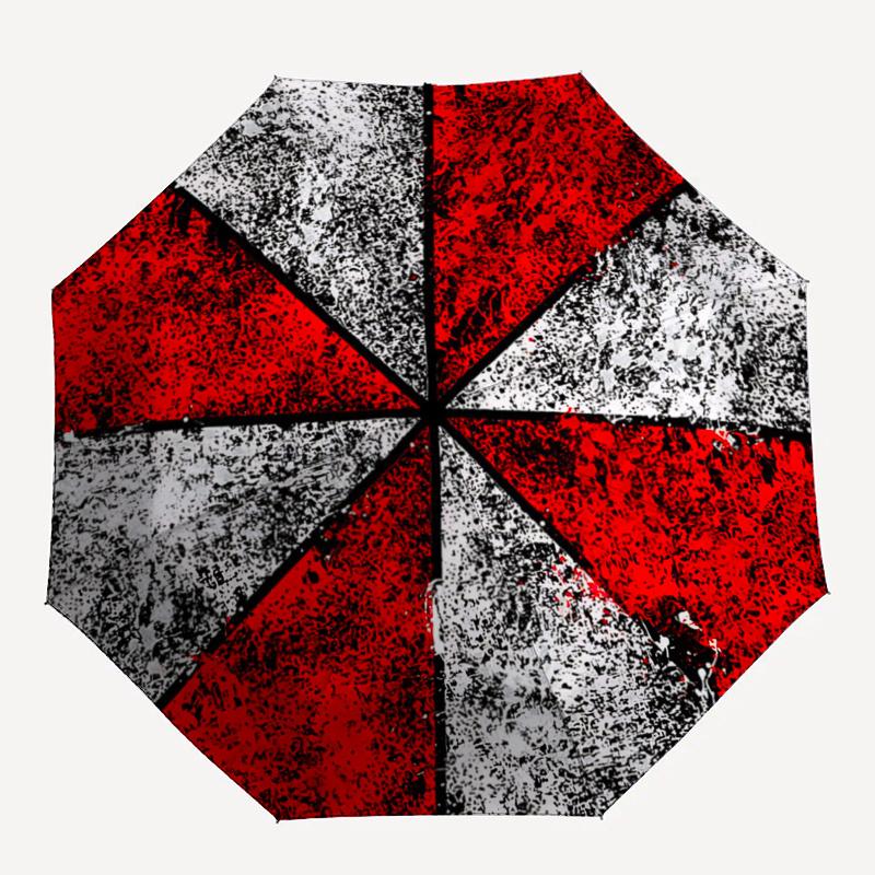 1pc Creative Design Resident Evil Cartoon Umbrella, Portable 3-Fold Compact Umbrella, Suitable for Camping, Hiking and Travel, Ideal Easter Birthday G