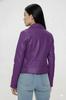 Genuine Women's Lambskin Stylish Wear Casual Leather Jacket Party Purple Handmade