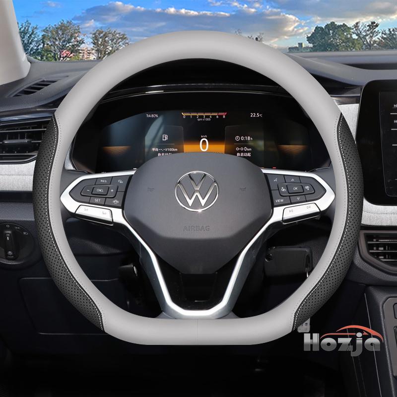 AABGI1 Leather Car Steering Wheel Cover for Volkswagen Tiguan T-roc T-cross Tayron Polo Id4 Caddy Atlas Crafter Virtus 2025 Accessories