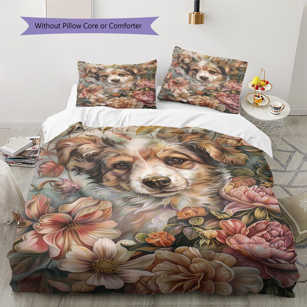 Set Copripiumino Trapuntato con Fantasia Cartone Animato Federa Decorazione per la Casa Regalo di Compleanno (1 * copripiumino + 2 * federa, senza nucleo)