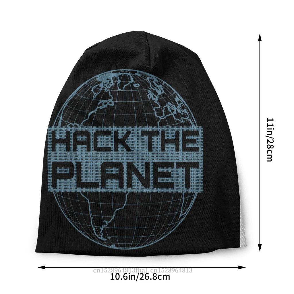 Czapki z daszkiem koder programista unisex damski cienki kapelusz hack the planet jesienno-zimowa ciepła czapka Street Skullies czapki czapki