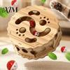 Wooden Cat Toys Interactive Toy with Rolling Balls, Durable Density Board Scratching Mental Stimulation for Cats Toy, Anxiety Relief Maze Track