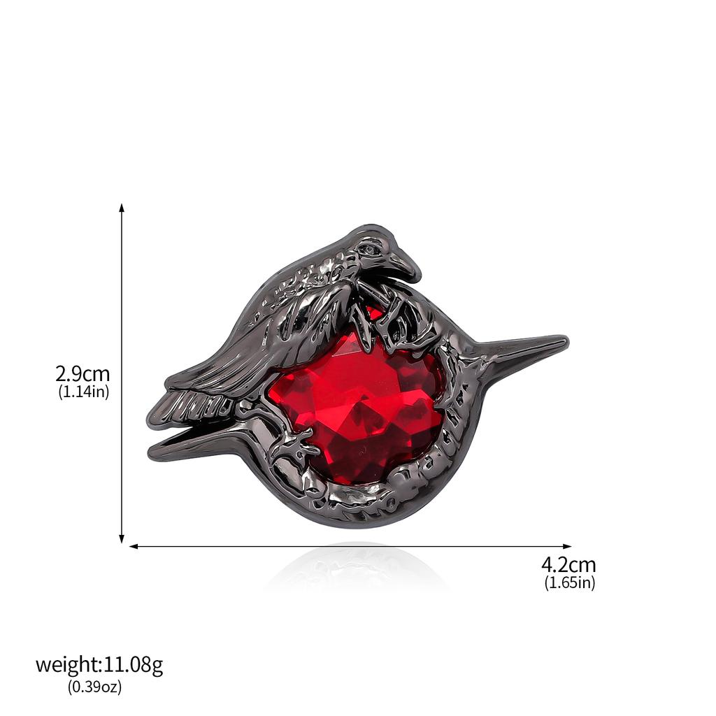 Game Love And Deepspace Sylus Brooch Cosplay Ruby Necklace Black Crow Badge Pendant Corsage Pin Jewelry Backpack Badge Accessory