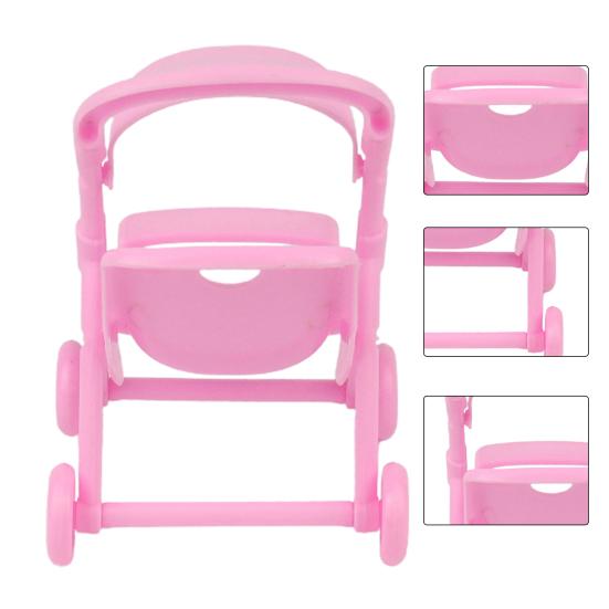 Simulation Baby Trolley Anti-deformed Creative Plastic Baby Pink Doll Stroller Shooting Props
