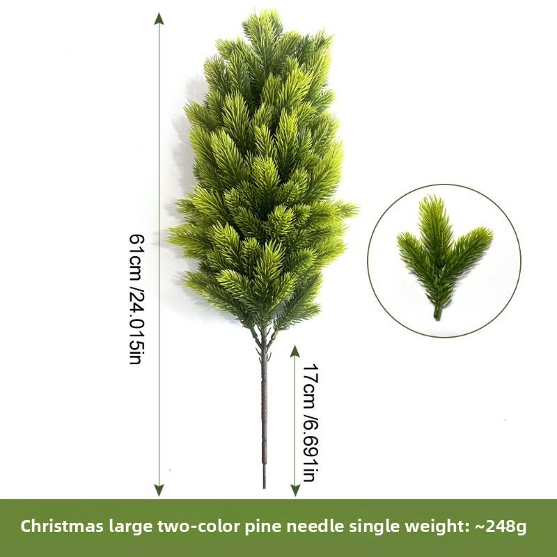 Artificial Green Plants, Artificial Pine Needles, Bunches, Christmas Single Pine and Cypress Indoor Flower Arrangement Decorations