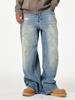 Ink Splatter Men's Straight Loose Wide-Leg Retro Jeans