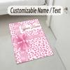 Floral Garden Theme Crystal Velvet Rug Personalized Custom Name Text Soft Floor Mat Home Decor
