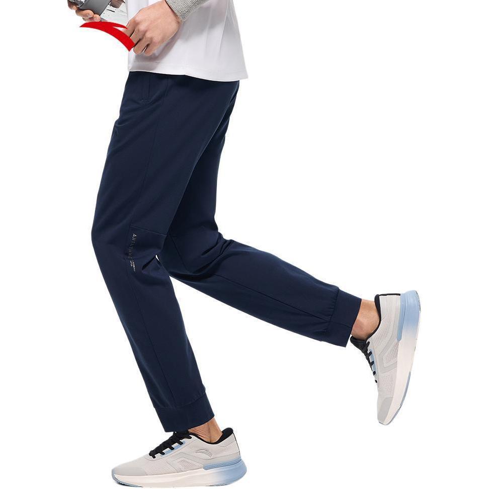 Anta Slim Fit Comfortable Stretch Lightweight Jogger Knit Sports Pants Men Bottoms Midnight-Blue 152427302-1