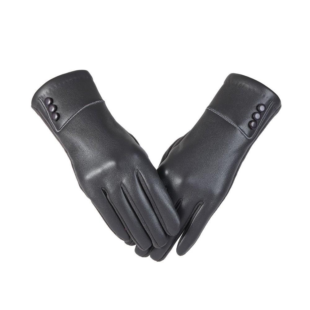1Pair PU Touchscreen Gloves Touchscreen Windproof Gloves New Thermal Gloves  Winter Wear