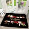 Floral Butterfly Welcome Carpet Mat Rug Daisy Magnolia Print Non-Slip Floor Decor for Home Entrance Home Decoration Welcome Mat
