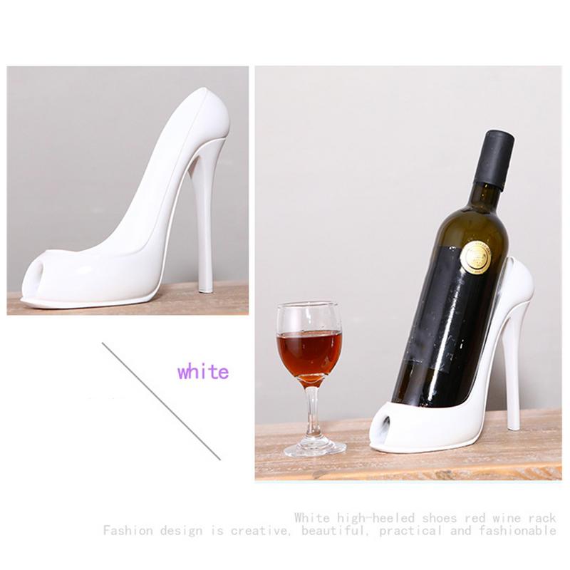 High Heel Shoe Wine Bottle Holder Stylish Wine Rack Basket Accessories High-Heel Statue Sculptures Gifts Basket Home Decor