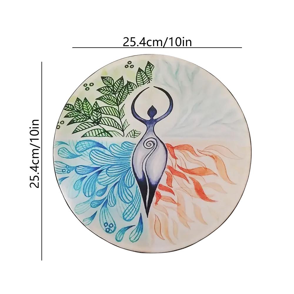 Shamanic Drum,10 Inch Hand Drum With Drum Stick, Sound Healer Shaman Drum For Spiritual Music, Reflection Meditation - Colored