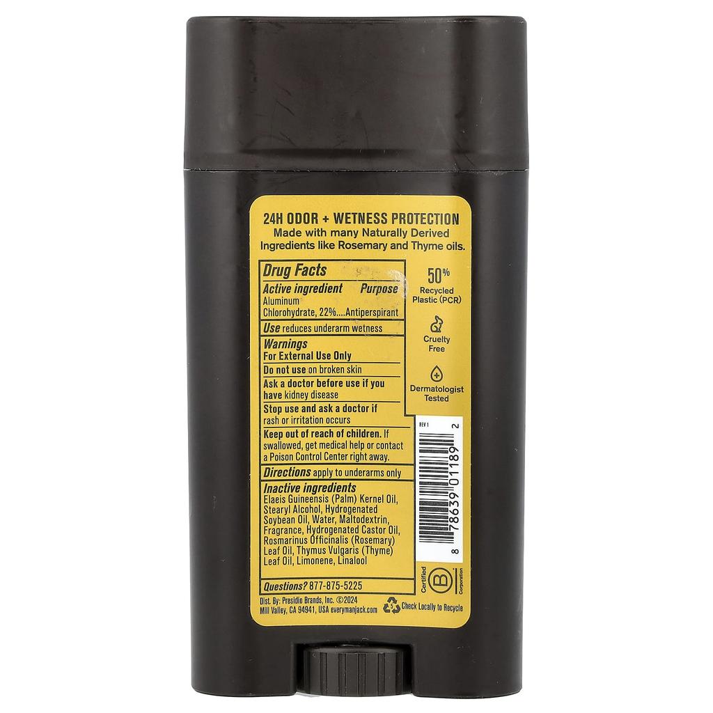 Every Man Jack, Antitranspirant + Deodorant, Sandelholz, 73 g (2,6 Unzen)