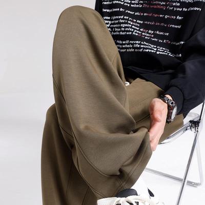 Herren High-End Drapierte Gerade Hose: Lockere, lässige Sport-Sweathose für Frühling & Herbstmode.