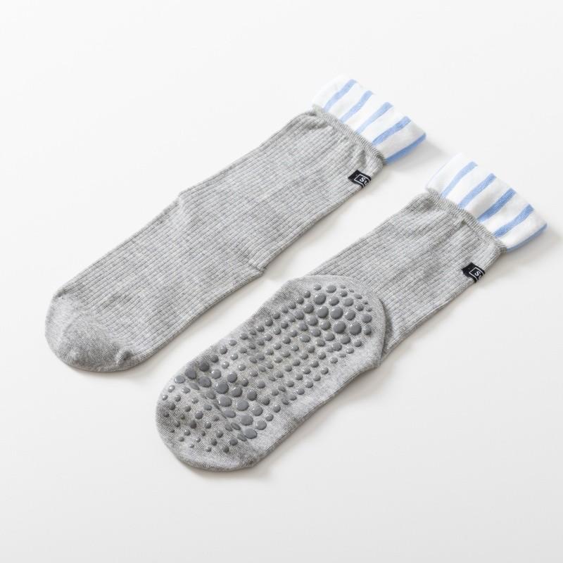 Women s Yoga Socks Moisture Wicking Sweat Wicking Anti Slip Breathable College Style Fashionable Mid Tube Yoga Dance Pilates Socks серый
