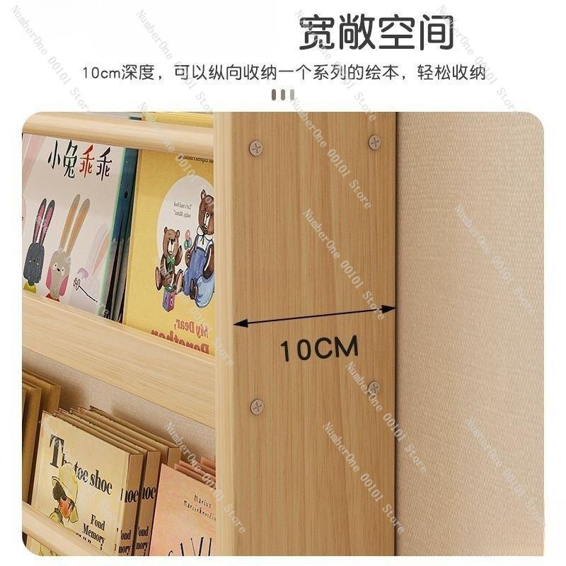 Behind the Door Bookshelf, Solid Wood Wall-mounted Storage Rack, Narrow Bookcase for Children's Rooms, Multi-layer Cabinet