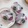Adorable Purple Woolen Plush Camera Keychain Toy