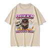 Vintage Never Cry Cat Funny Meme Graphic T Shirt Women Casual Humor Silly Cats Lover Tshirts Short Sleeve Tees Graphic T Shirts
