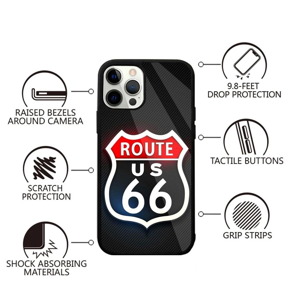 

America Route 66 Phone Case For iPhone 15,14,13,12,11,Plus,Pro,Max Mini Magsafe Magnetic Wireless Charging iPhone12PRO