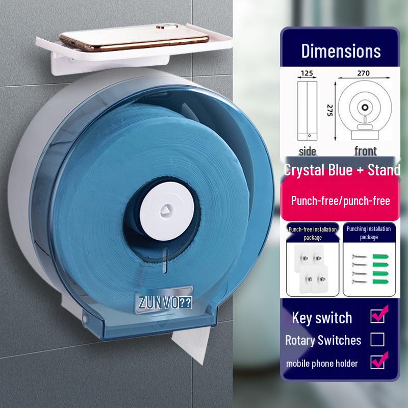 Wall-Mounted Waterproof Jumbo Toilet Paper Holder for Hotel Bathrooms
