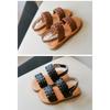 Korean Style Summer Kids Open Toe Woven Beach Sandals For Boys And Girls