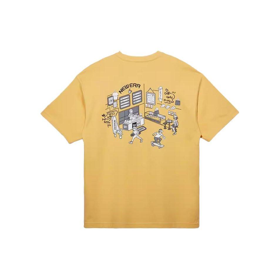 New Era Crew Neck Pocket Detail Short Sleeve T-Shirt Unisex Tops Yellow 13789174