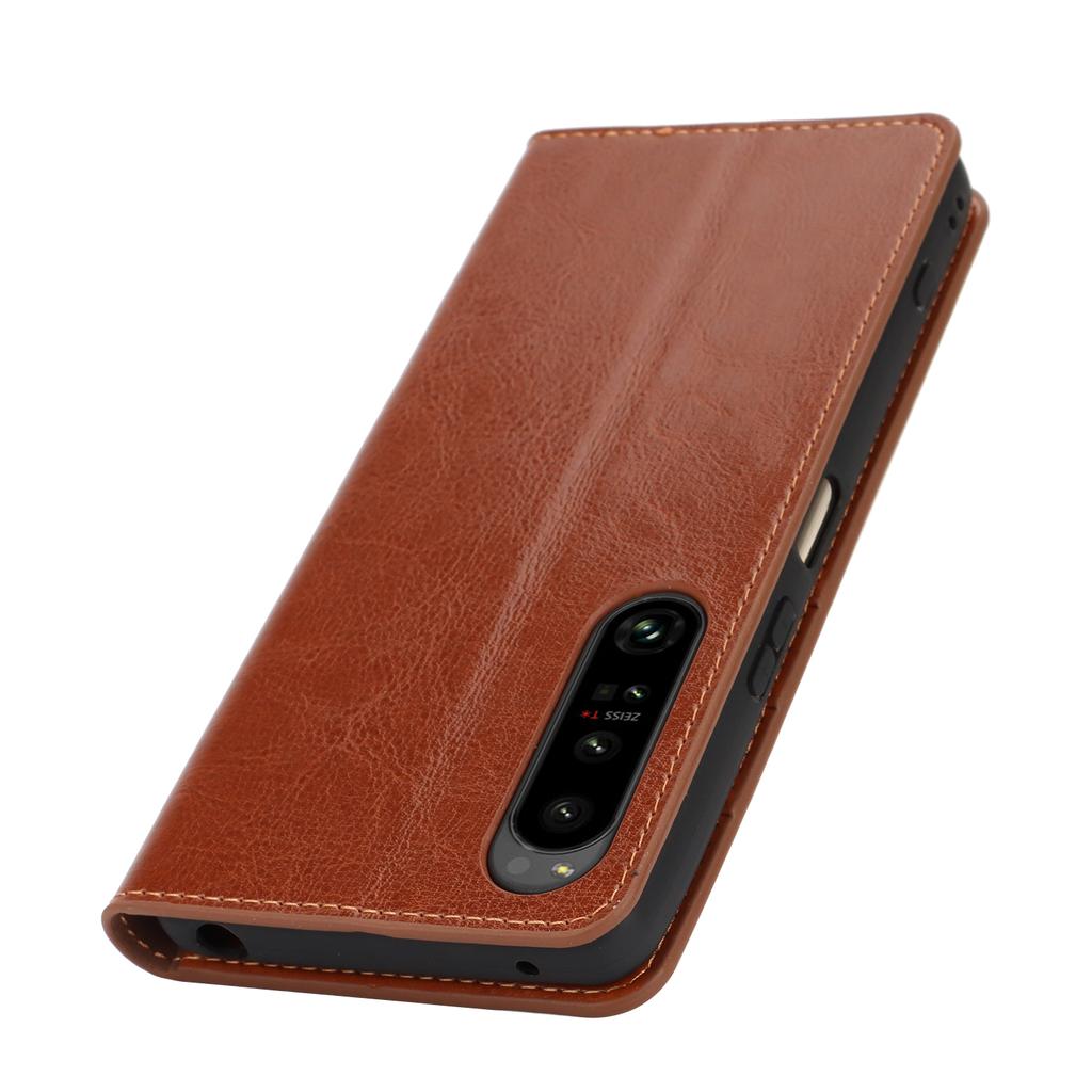 For Sony Xperia 1 VI Case Split Leather Wallet Card Slots Phone Cover Crazy Horse Texture