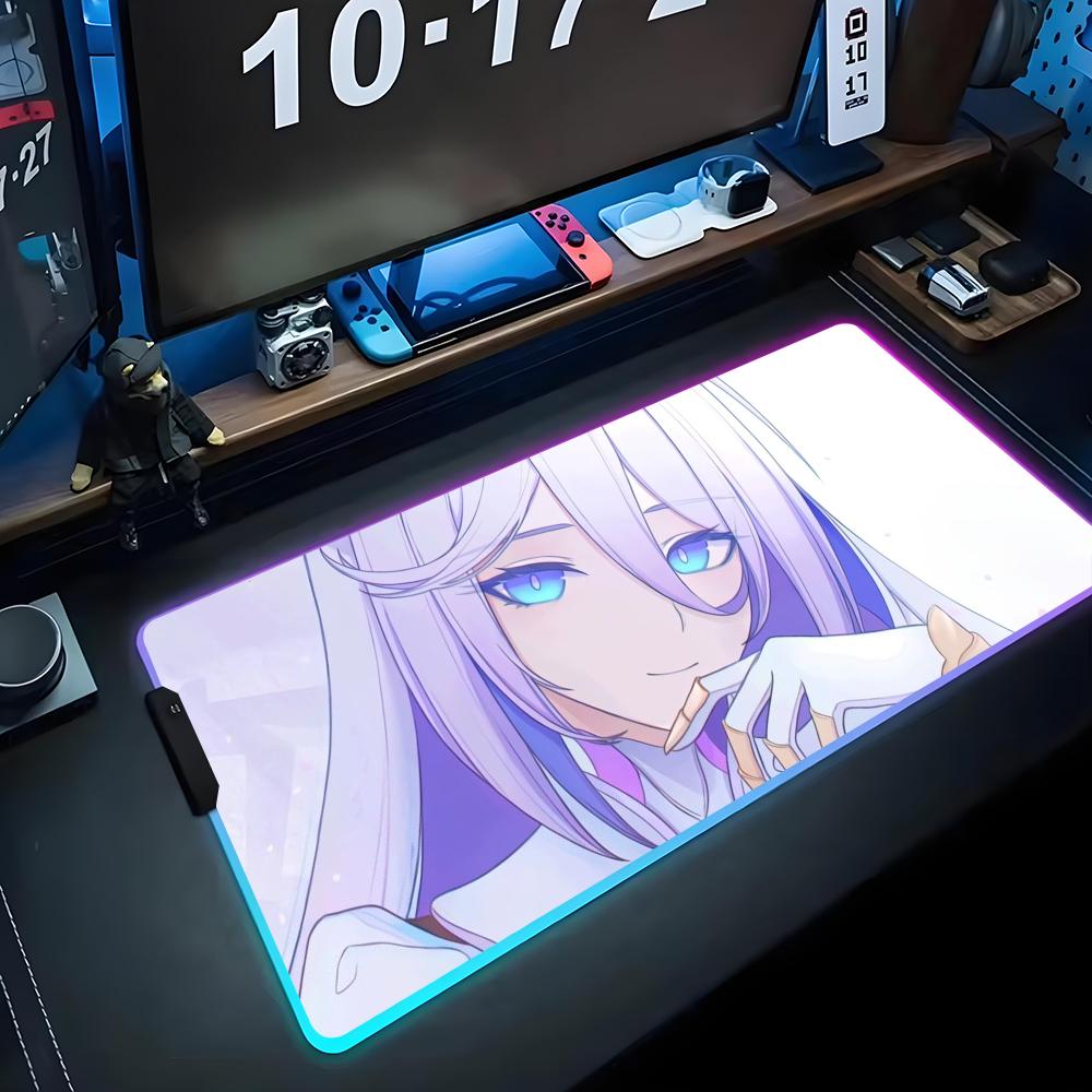 misteln schariac Mouse Pad RGB Gaming Mousepad Big LED Pad PC Desk Mat Luminous Mouse Pad Large Keyboard Mats Table Rug With