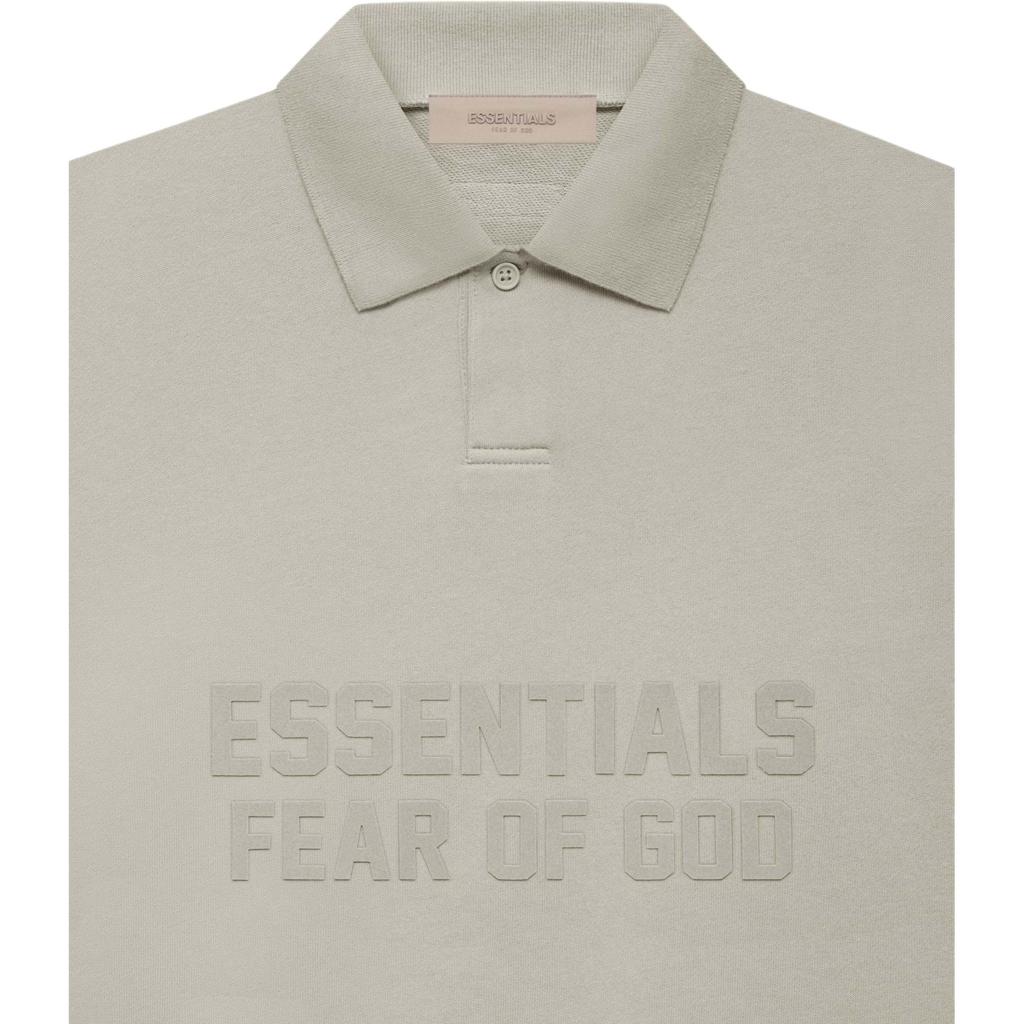 Fear Of God Essentials FW22 Long Sleeve Polo Smoke Letter Print Women Polo Gray FOG-FW22-107