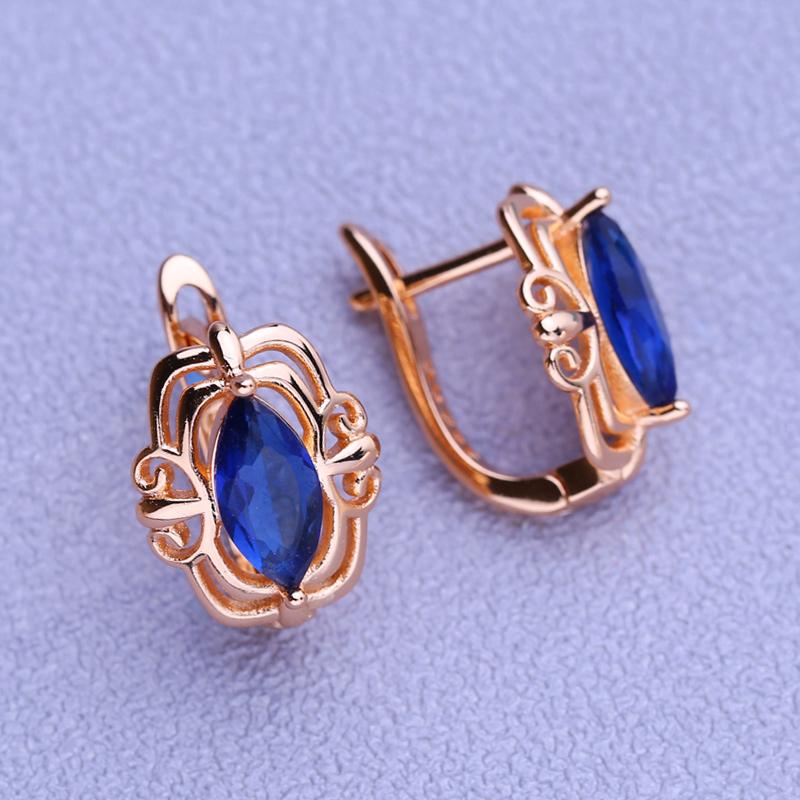 Orecchini a clip MINTHA Trendy Color Oro Rosa Matrimonio Gioielli Moda Quotidiana Orecchini Zirconia Cubica Blu Per Donne Orecchini da Sposa