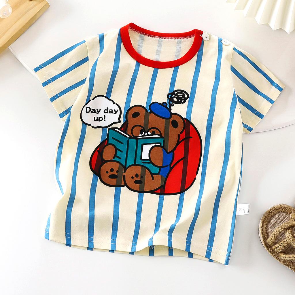 Nuova T-shirt Casual per Bambini Stampa Cartone Animato Carina T-shirt Manica Corta Top Confortevoli Con Pantaloncini Abbigliamento Estivo per Bambini Piccoli