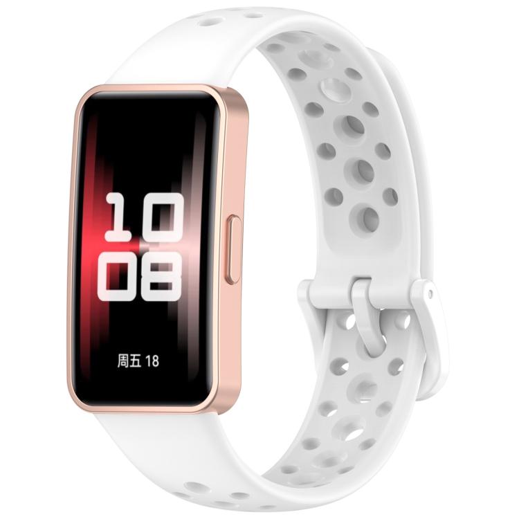 

xDfind Силиконовый ремешок для часов с перфорацией, дышащий For Huawei Band 10 / 9 / 8 белый