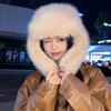 Autumn and winter advanced sense show the face small plush hat versatile thickened warm pullover hat Lei Feng hat children