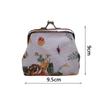 Fashion Mini Coin Purse Rose Floral Print Canvas Clutch Wallet Metal Hasp Makeup Bag for Women
