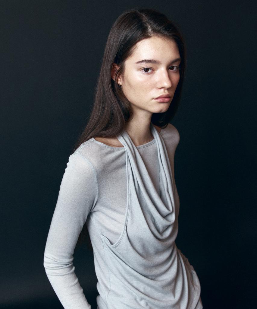 TOWAV Ven Halter Layered Tee_Mute Gray