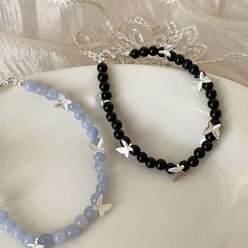 Design Butterfly Natural Stone Beaded Bracelet Women'S Niche Unique Personality Fashion Temperament Versatile Bracelet Jewelry
