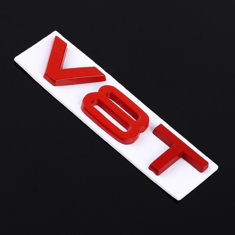 Naklejka Samochodowa V6T V8T Logo Metalowa Emblemat Odznaka Naklejki Naklejki dla S3 S4 S5 S6 S7 S8 A4L A5 A6L A3 A4 A7 Q3 Q5 Q7 B6