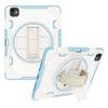 For iPad Pro 11 (2024) Case Kickstand PC+TPU Shockproof Tablet Cover with Hand Strap