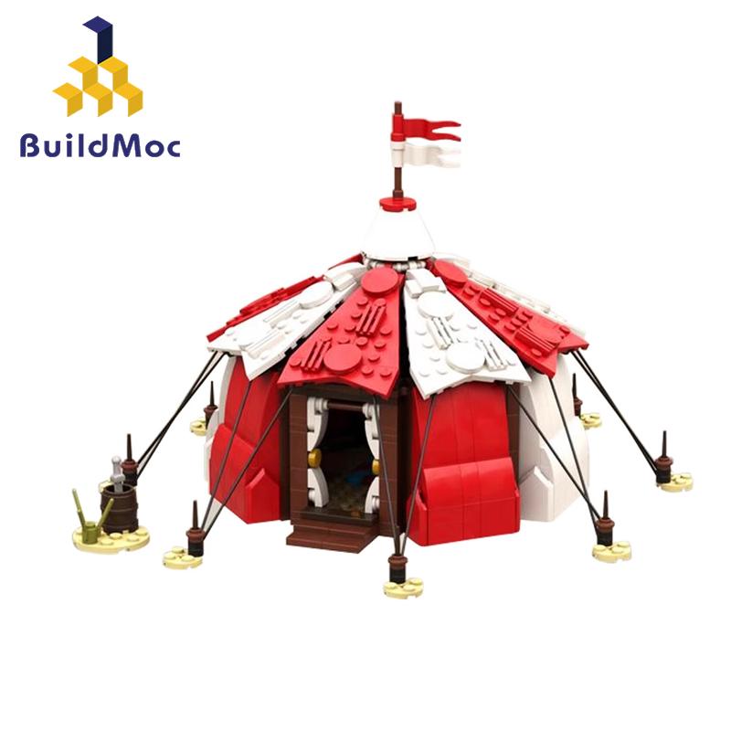 Buildmoc Ideas Medieval Viking Tent Castle Building Blocks Toys for Children Christmas Kids Gifts 655PCS