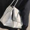 Simple Flap Large-capacity Shoulder Bags  New Fashion Women's Commuter Silver Underarm Bags