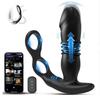 Blue Remote Control Anal Prostate Vibrator with Double Ring Lock and Telescopic Function