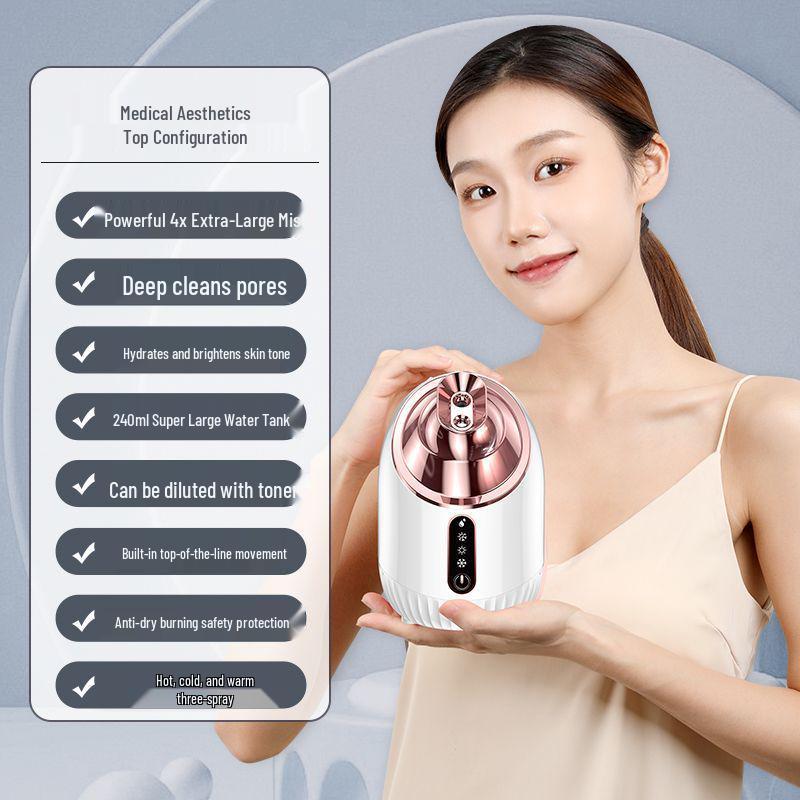 Nano Mist Facial Steamer & Humidifier - Hot/Cold Dual Spray Hydrating Device