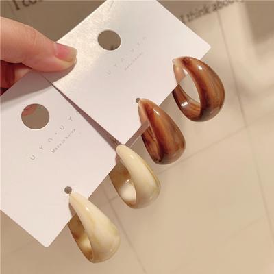 Girls Gifts Korea Resin Vintage Hoop Earrings Acrylic Earrings C-shaped Earrings Transparent