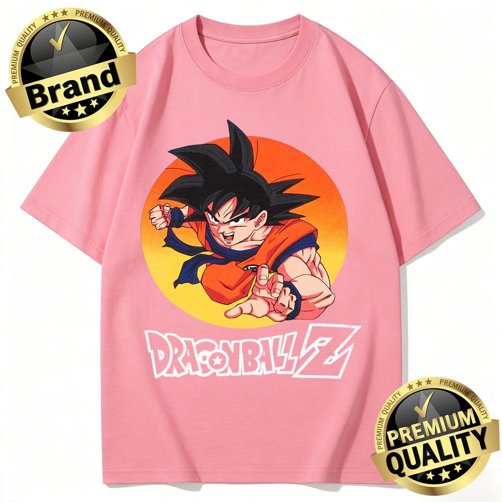 Dragon Ball Trendy Hot Items 2026 Summer Retro Mens Printed TShirt Goku Action Pose Design Oversized UnisexKids Streetwear