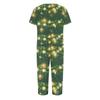 Women's Two-Piece Outfit Set with Christmas Print Short Sleeve Top and Pants