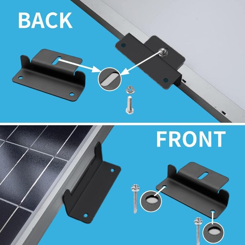 Easyly Install Solars Panel Z Brackets Heavy Type Rustproof Metal Mounts with Adjustable Angles for Home Use