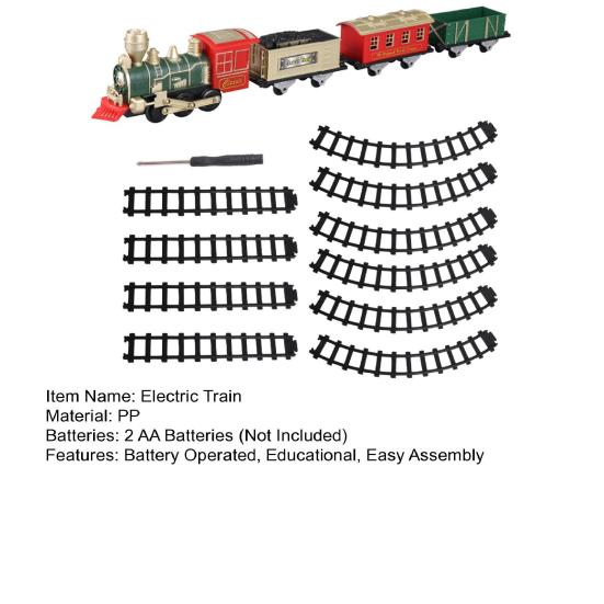 1 Set Elektro-Bahn-Spielzeug mit Lokomotive, 3 Waggons, Bahn, pädagogisches Weihnachts-Spielzeug, klassischer Zug mit Licht und Ton, Geschenk für Kleinkinder, Jungen und Mädchen