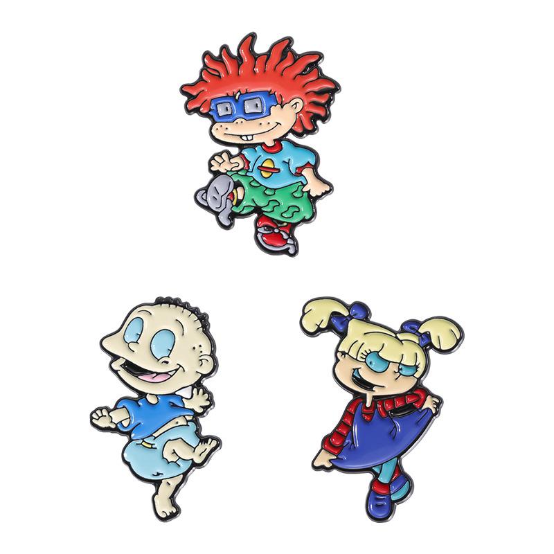 Cartoon Adventure Animated Enamel Pins Yellow Hair Naughty Girl Anime Characters Brooches Lapel Badge Jewelry Gifts for Friends